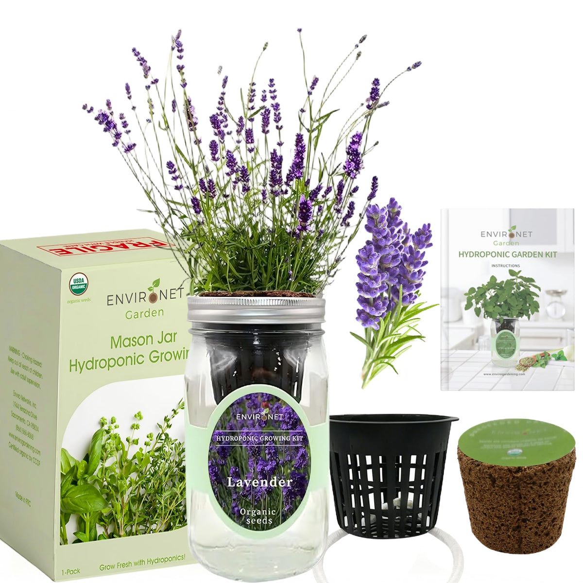 Environet self-watering mason jar demonstrates clean, low-mess indoor growing
