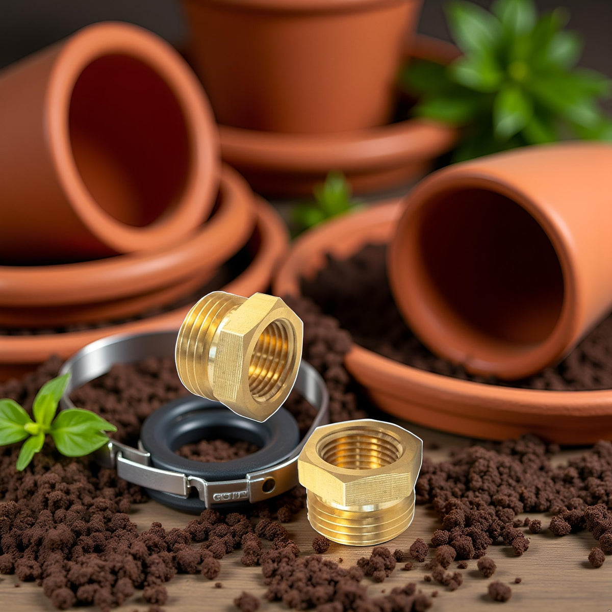 Enyolidimk durable brass construction resists corrosion in outdoor environments.