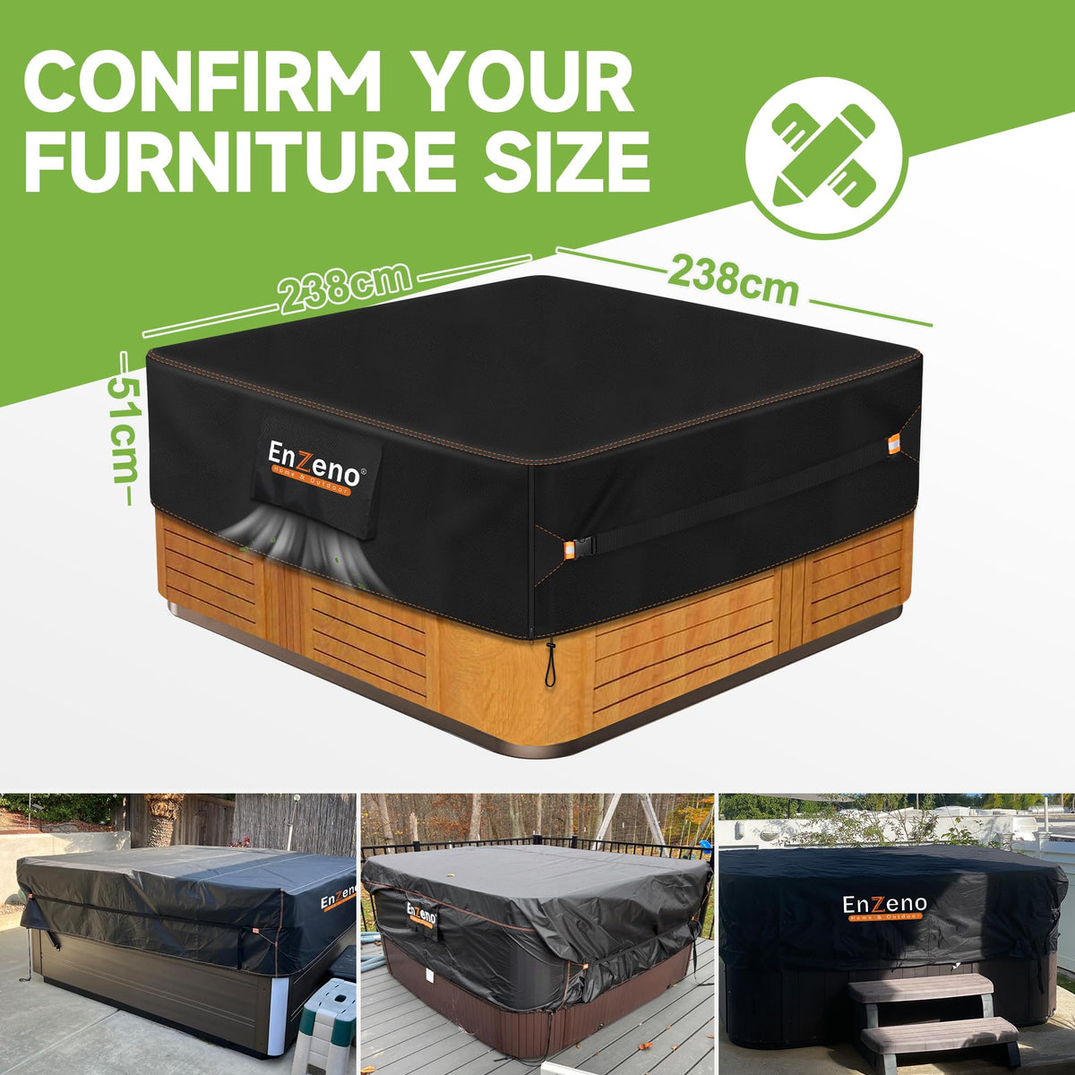 Enzeno 420D Oxford fabric with UV coating for durable, weather-resistant protection.
