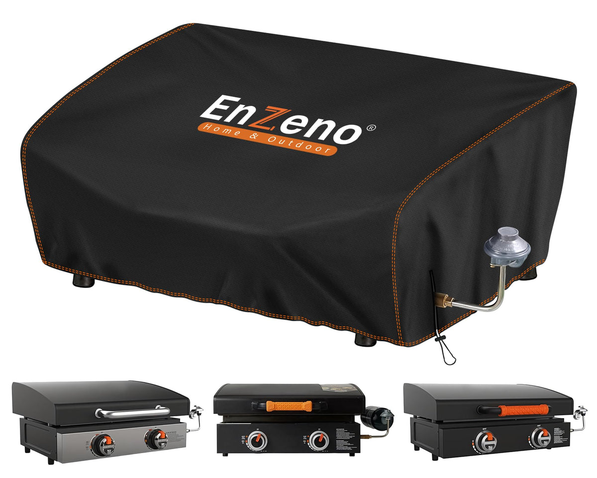 Enzeno griddle cover front view protects a 22-inch griddle from rain and sun