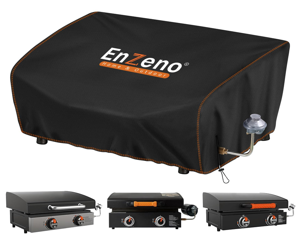 Enzeno griddle cover front view protects a 22-inch griddle from rain and sun