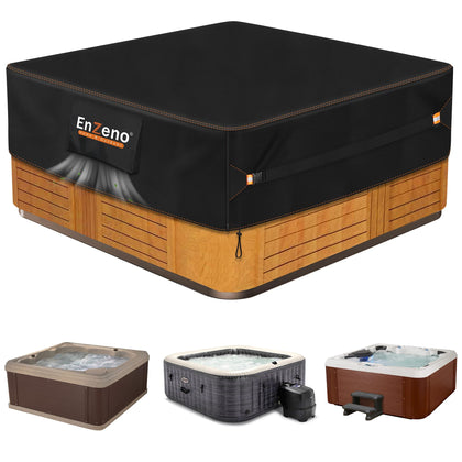 Enzeno outdoor spa hot tub cover front view showing waterproof protection