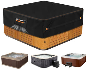 Enzeno outdoor spa hot tub cover with waterproof stitching protects against rain and sun.