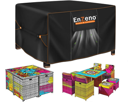 Enzeno patio cover waterproof for 60in by 60in square table and chairs