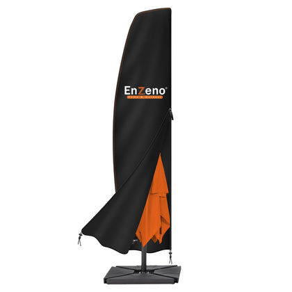 Enzeno patio umbrella cover fits 7-11 ft offset umbrellas with precise top-bottom dimensions.