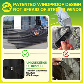 Enzeno windproof design with four Velcro straps for secure fit