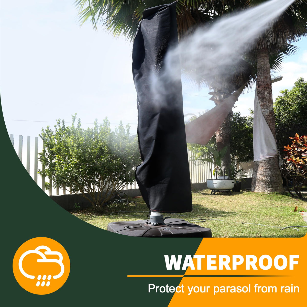 Enzeno windproof drawstring secures cover during storms.