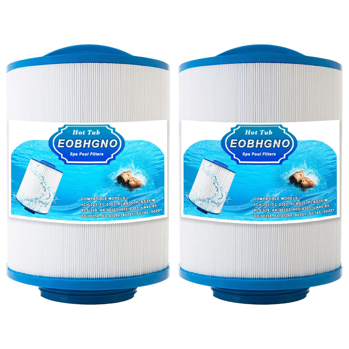 EOBHGNO 5CH-203 hot tub filter cartridge top view for efficient filtration.