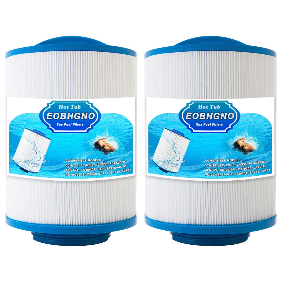 EOBHGNO 5CH-203 hot tub filter cartridge top view for efficient filtration.