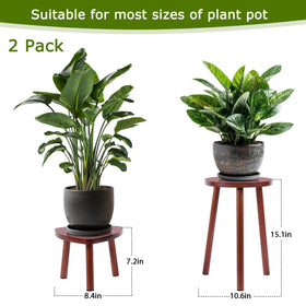 Eocogup walnut wood indoor plant stand enhances home decor