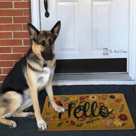 Eohak flower-design door mat yellow-pink-red brightens porches and encourages guests to wipe feet.
