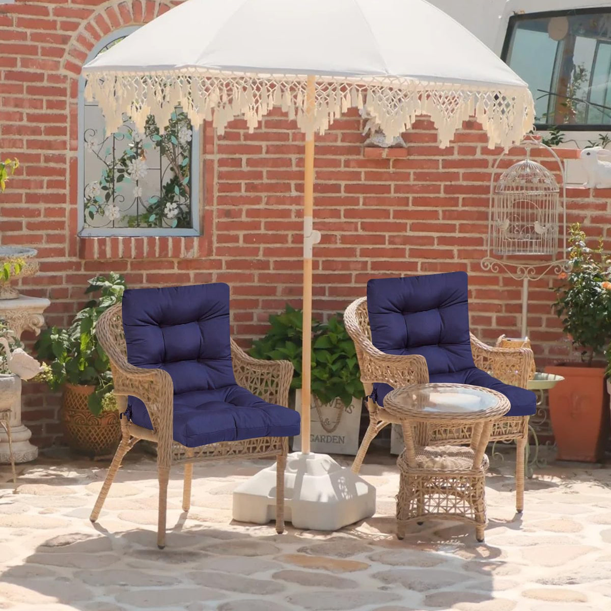 eoieov set of 2 outdoor cushions covers full chair for extra comfort.