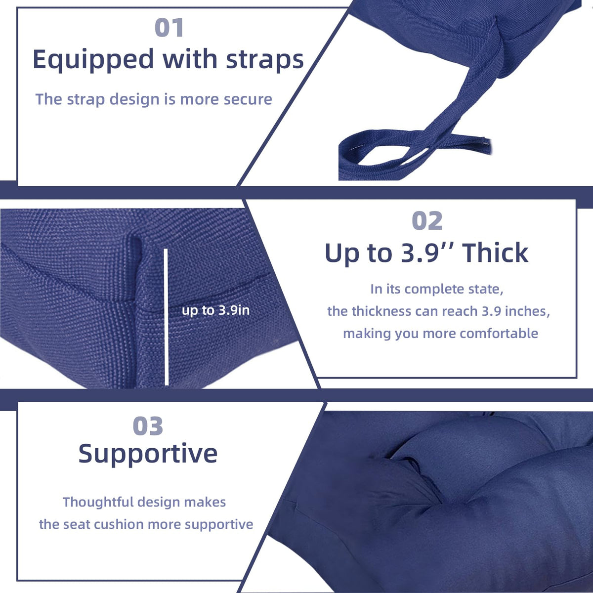 eoieov dining chair cushions with anti-slip ties prevent shifting during meals.