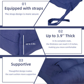 eoieov dining chair cushions with anti-slip ties prevent shifting during meals.