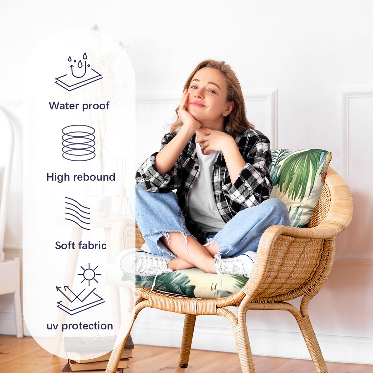 Eoieov cushion is easy to clean for busy outdoor spaces