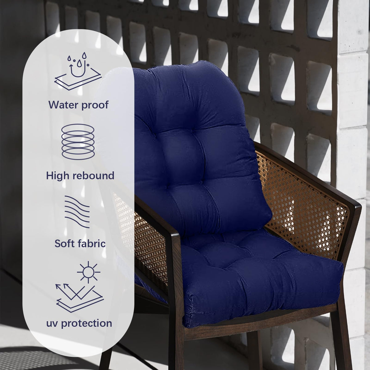 Versatile Eoieov indoor-outdoor cushions for porch, deck, or kitchen