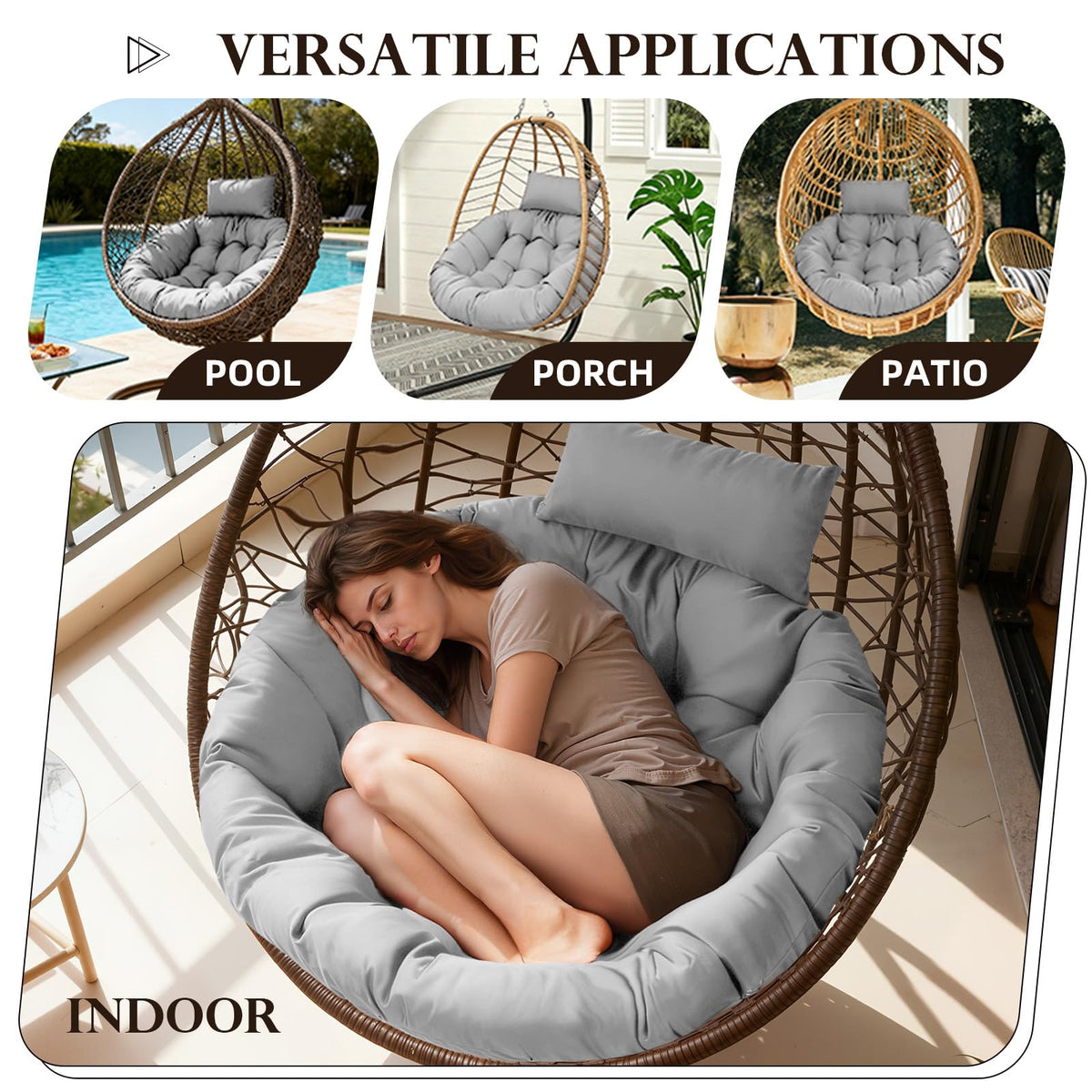 Eoieov waterproof polyester cushion fabric suitable for outdoor lounging.