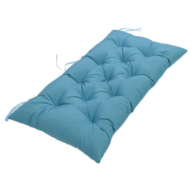 Eoieov blue outdoor bench cushion top view showing size 40x20 for patio comfort.
