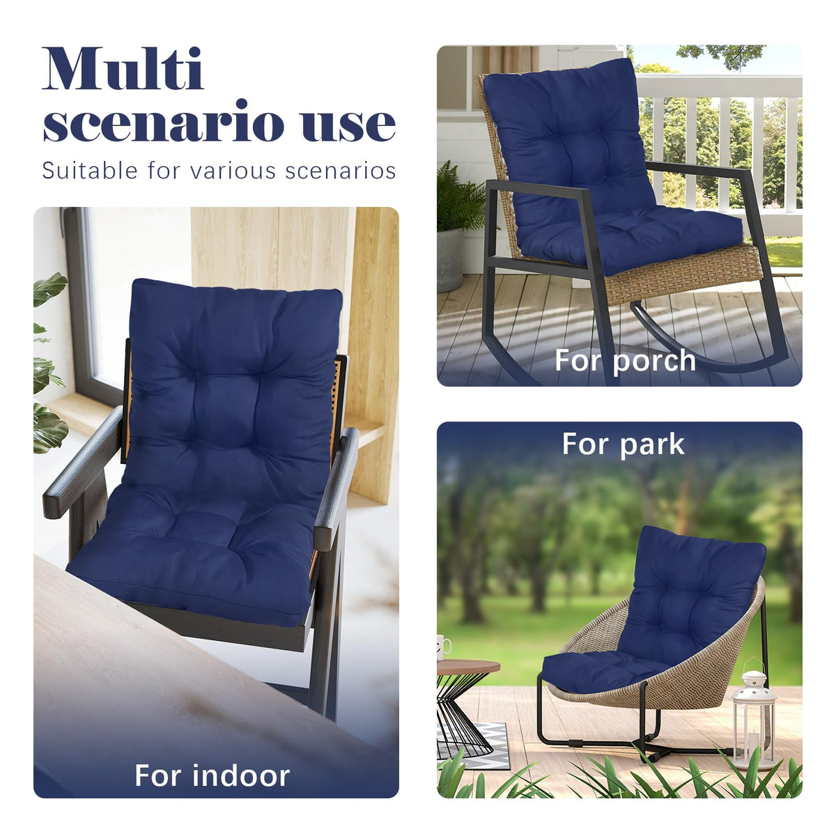 Eoieov patio cushion with tie straps keeps cushion in place