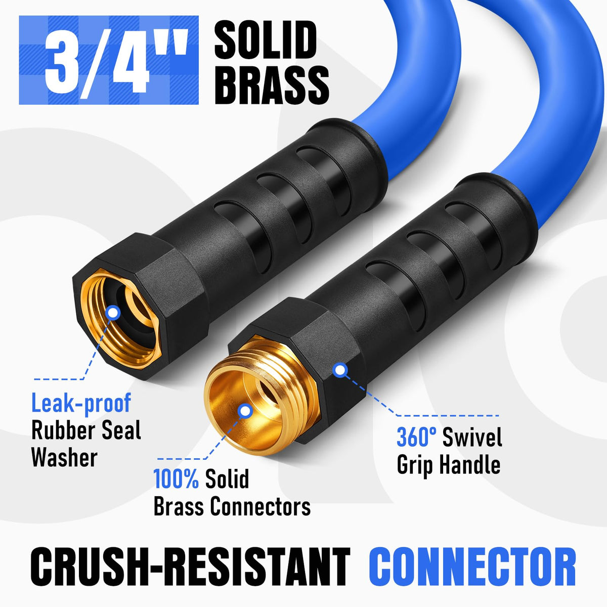 EOOIO all-weather flexibility hose stays pliable in heat and cold.