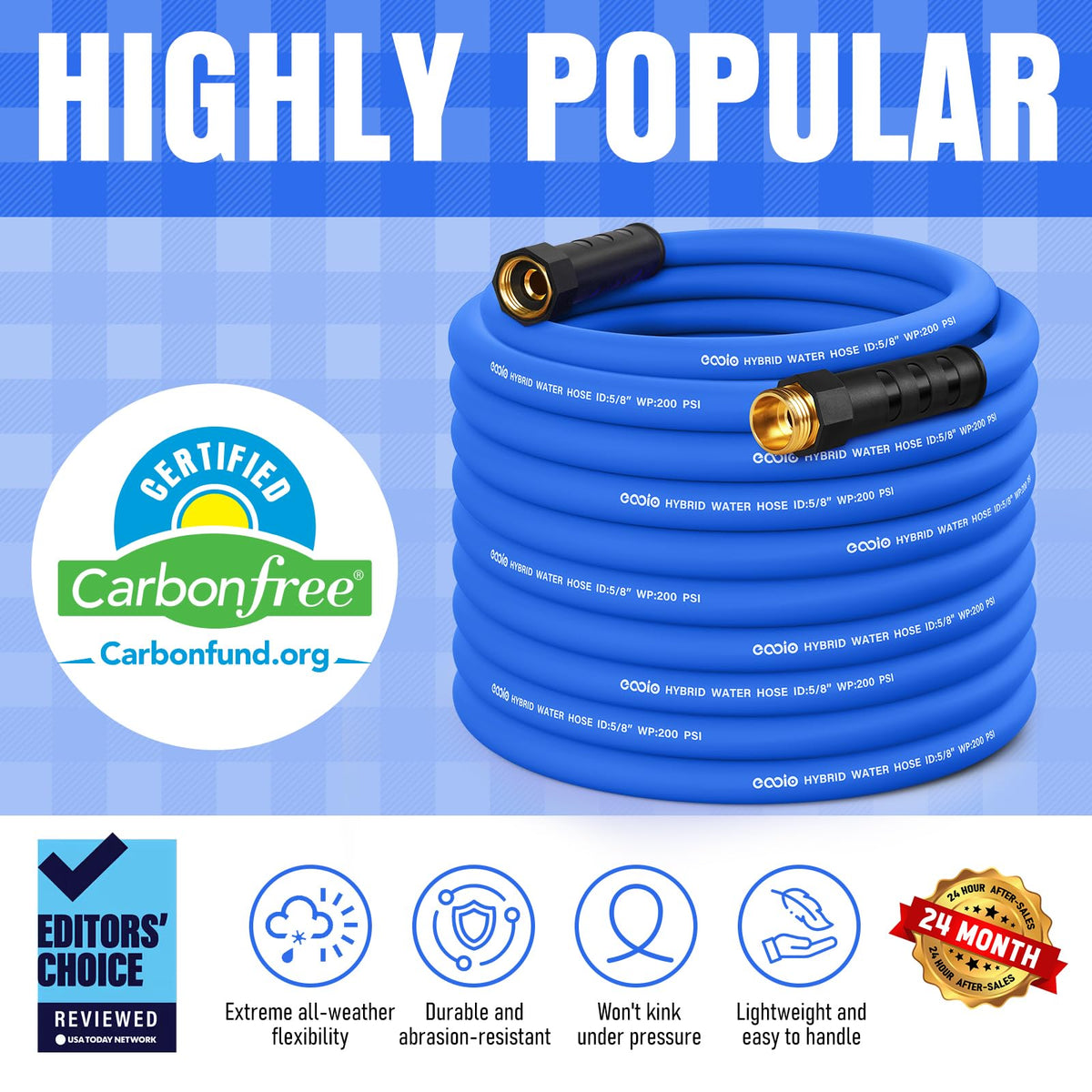 EOOIO leakproof copper ends prevent leaks during garden tasks.