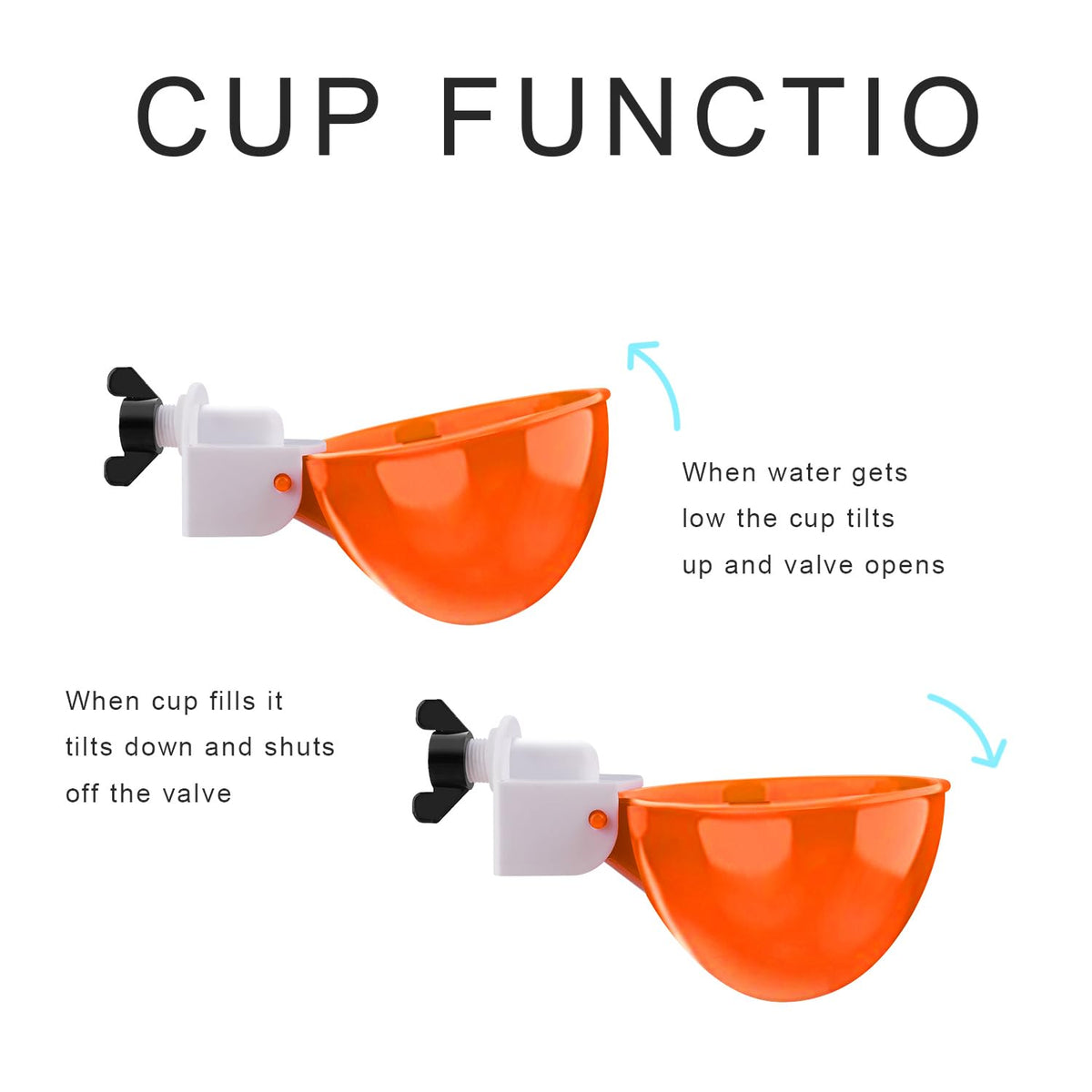 EOKOICA poultry waterer cups fit chicken, duck, goose, turkey needs