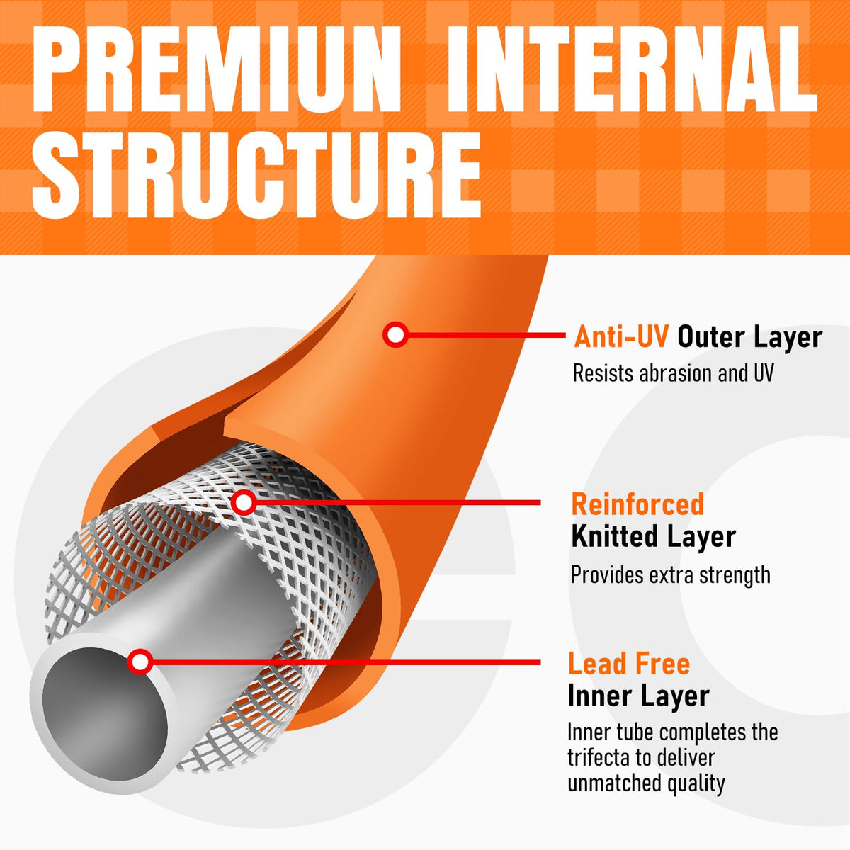 EOOIO garden hose leak-proof-ends emphasize durable connectors and rust resistance