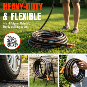 EOOIO garden hose black orange color detail improves visibility.