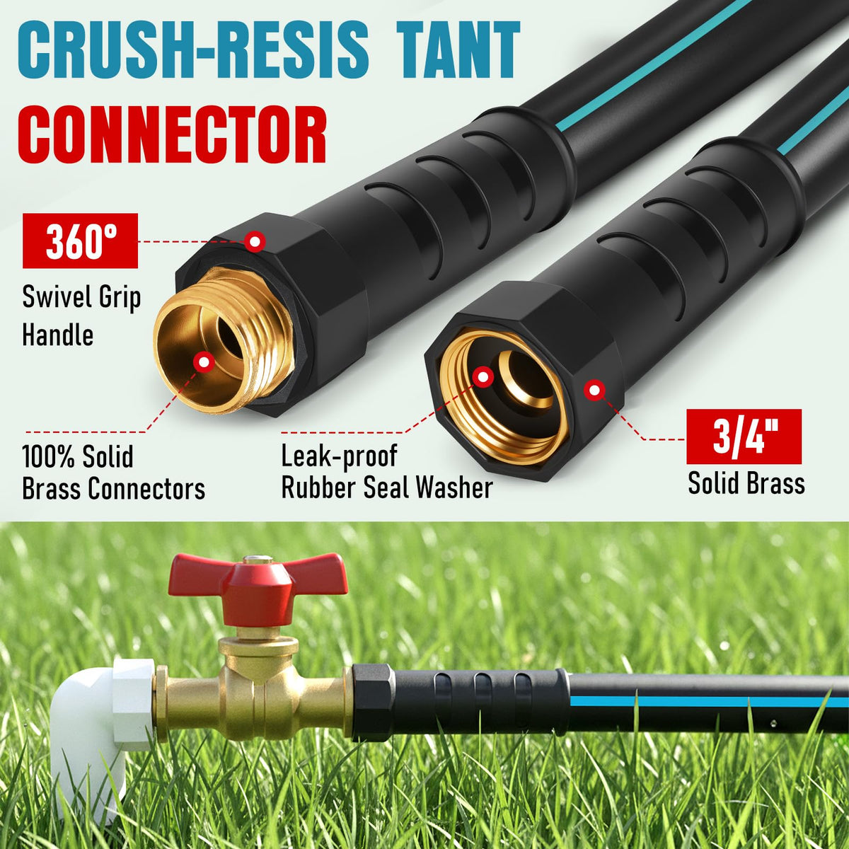 EOOIO lightweight hose easy to maneuver around plants and furniture