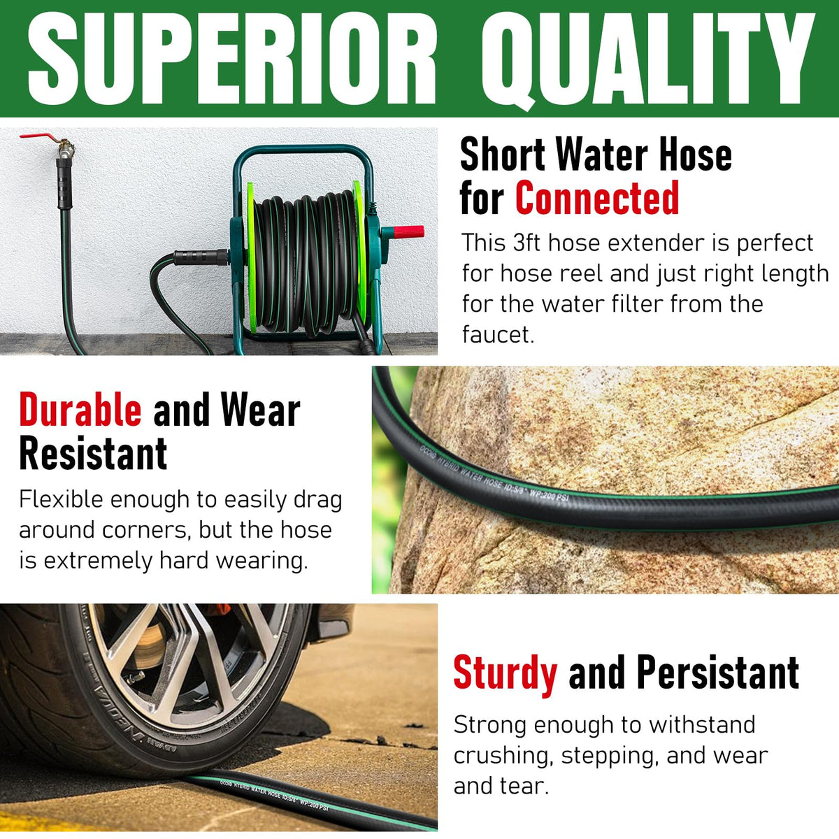 EOOIO 5/8-inch inner diameter hose designed for standard connectors and flow