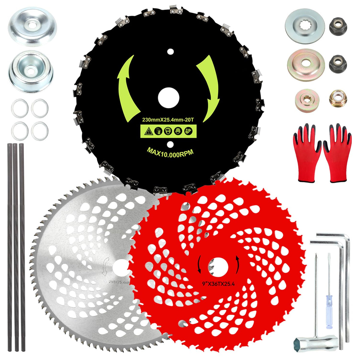 EOPOAYI 9-inch carbide tipped blade for crisp cuts on gas trimmers