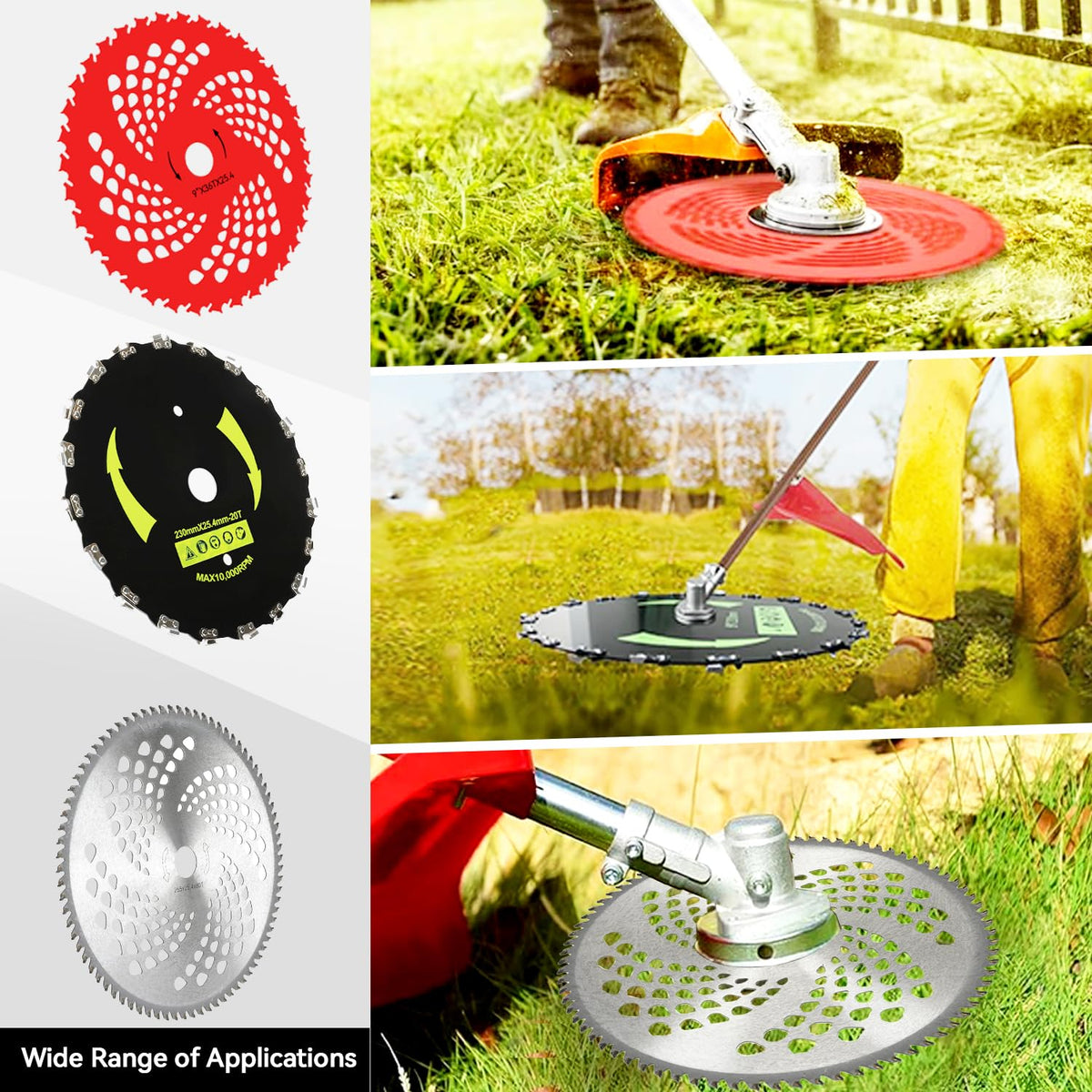 EOPOAYI 9-inch chainsaw blade for tougher vegetation on weed eaters