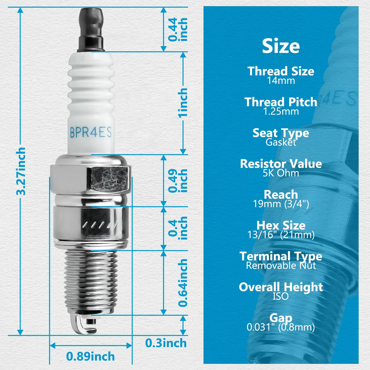 Eopzol BPR4ES gasket-seat detail enhances engine compatibility.
