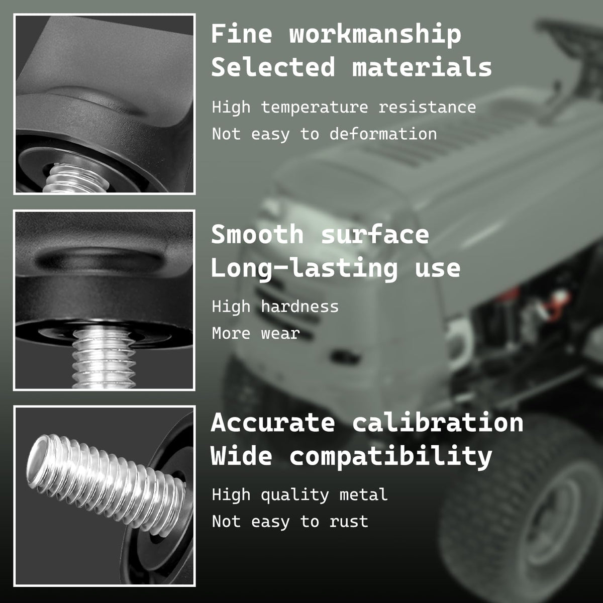 Eopzol knob installed on a lawn tractor demonstrates easy seat adjustment