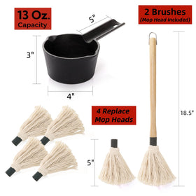 Eorbow bbq mop brush set ready for even glaze on grilled meat