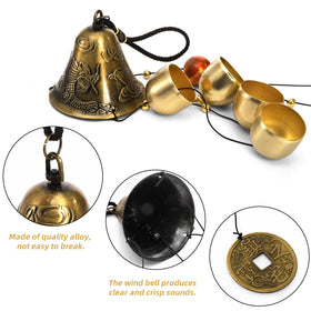 Eorbow Chinese wind bell loong pattern enriches garden symbolism