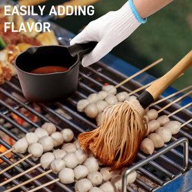 Eorbow durable cast iron basting pot for heat retention