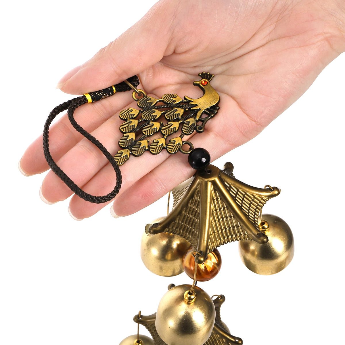 Eorbow wind chime dragon pattern adds cultural charm to patio