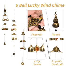 Eorbow wind chime with gourd design adds fortune vibes for decor