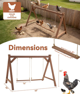 EOWOAN roosting bars with two swings offer playful resting space for chickens