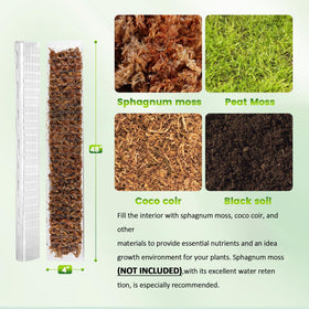 D-shaped moss pole provides flat surface for better root attachment