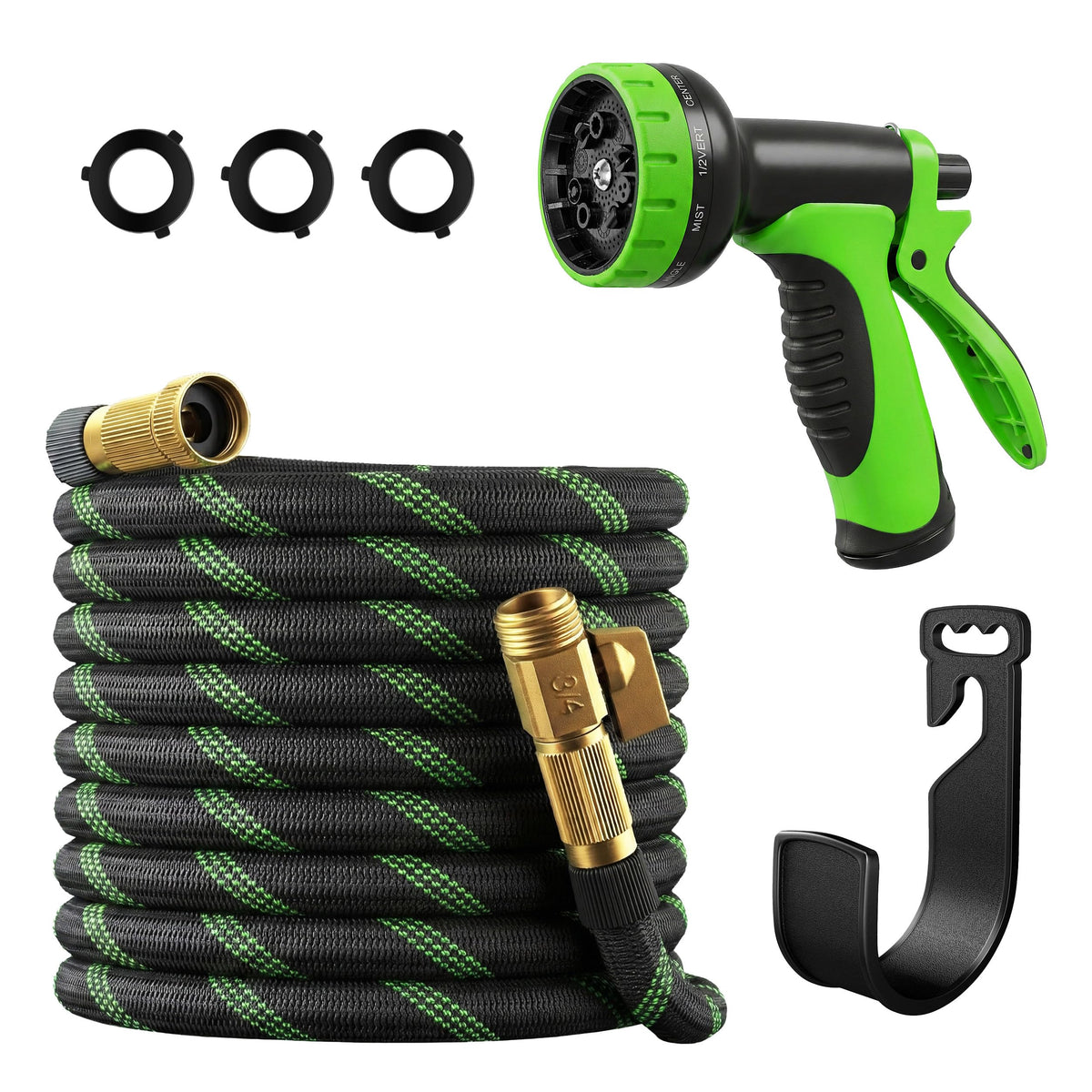 E&P garden hose 50ft coiled storage enables tidy spaces and easy daily watering.