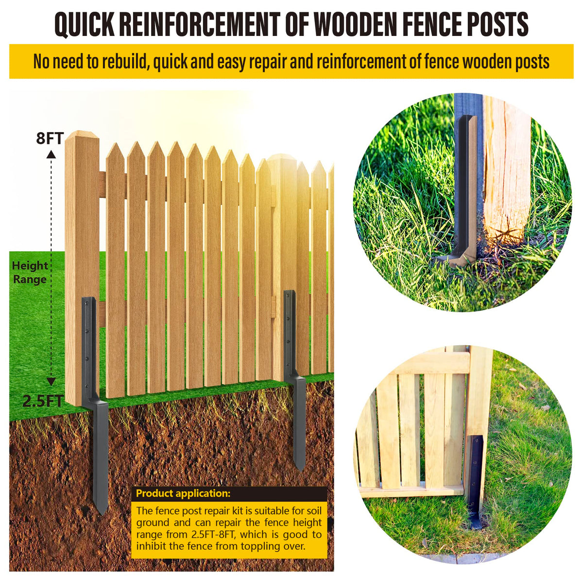 Epcee heavy duty steel fence anchor spike provides lasting base support