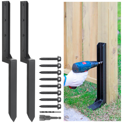 Epcee heavy-duty repair stakes two-pack stabilizing a fence post