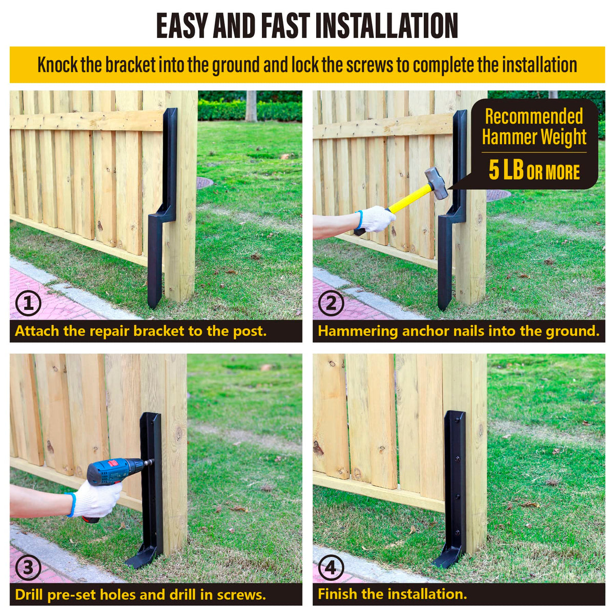 Epcee H-design spike bypasses concrete around the post for stability