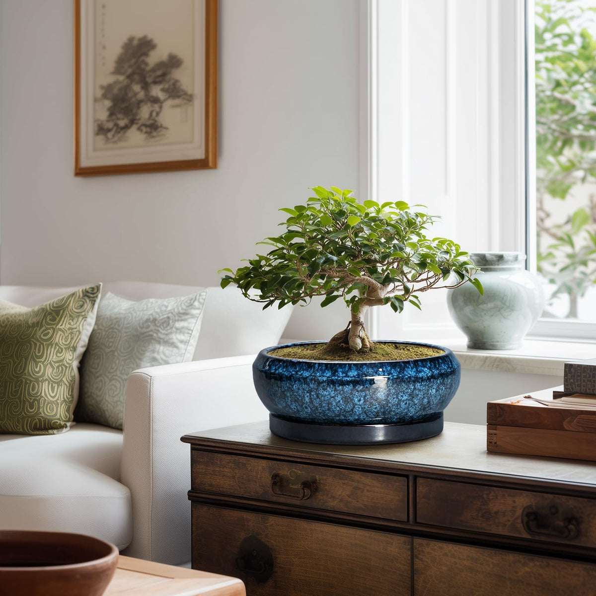 EPFamily Bonsai Pot blue outdoor-friendly ceramic for patios