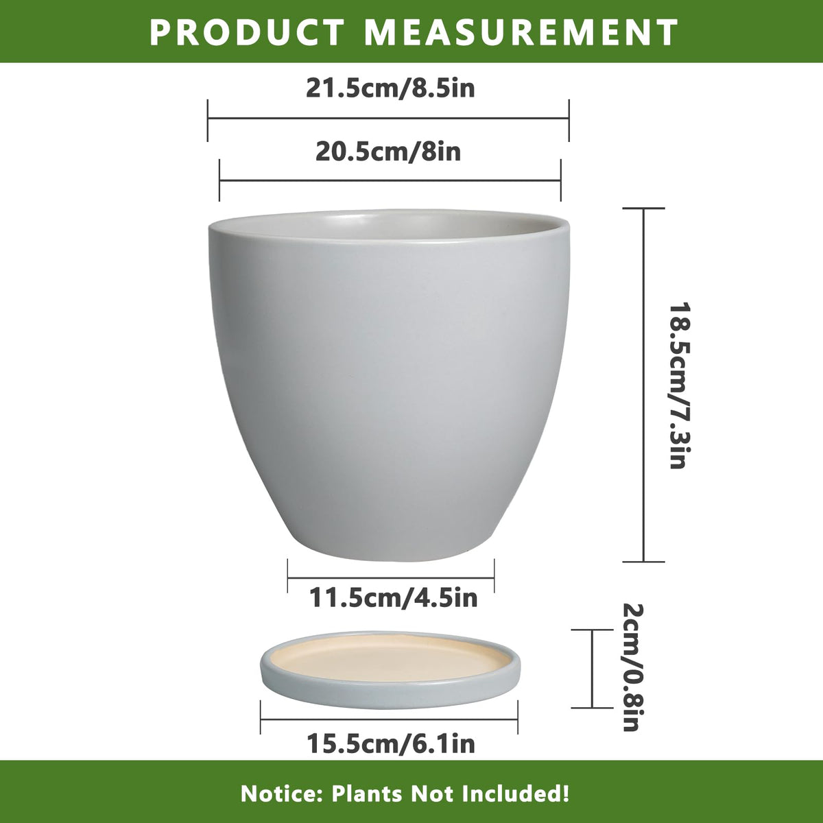 EPFamily plant pot with saucer catches excess water and keeps surfaces tidy.