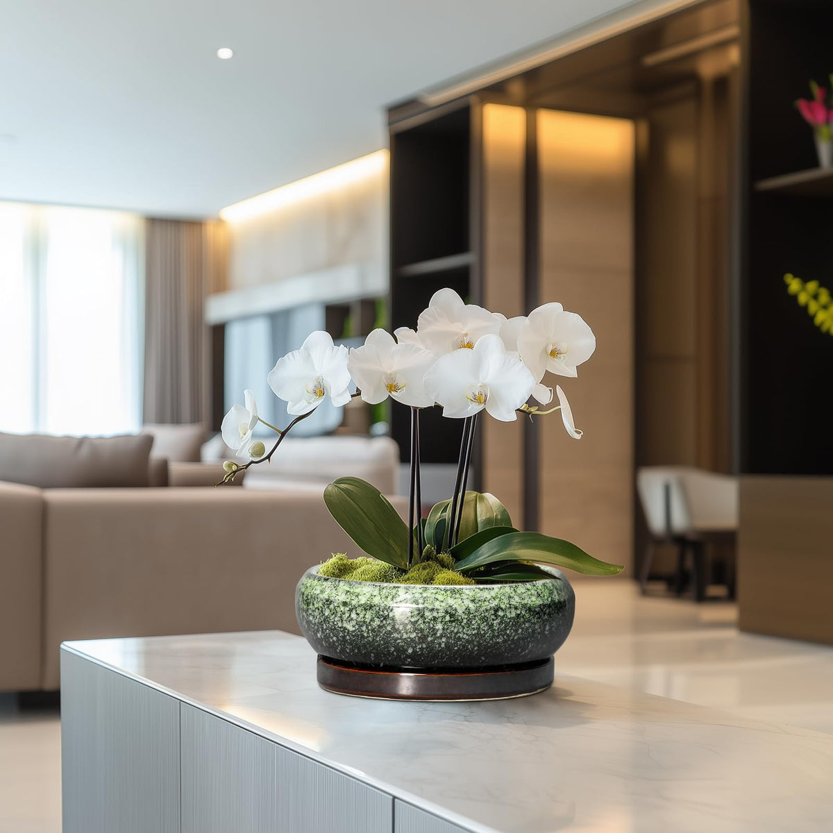 EPFamily round planter bowl suitable for indoor and outdoor use.
