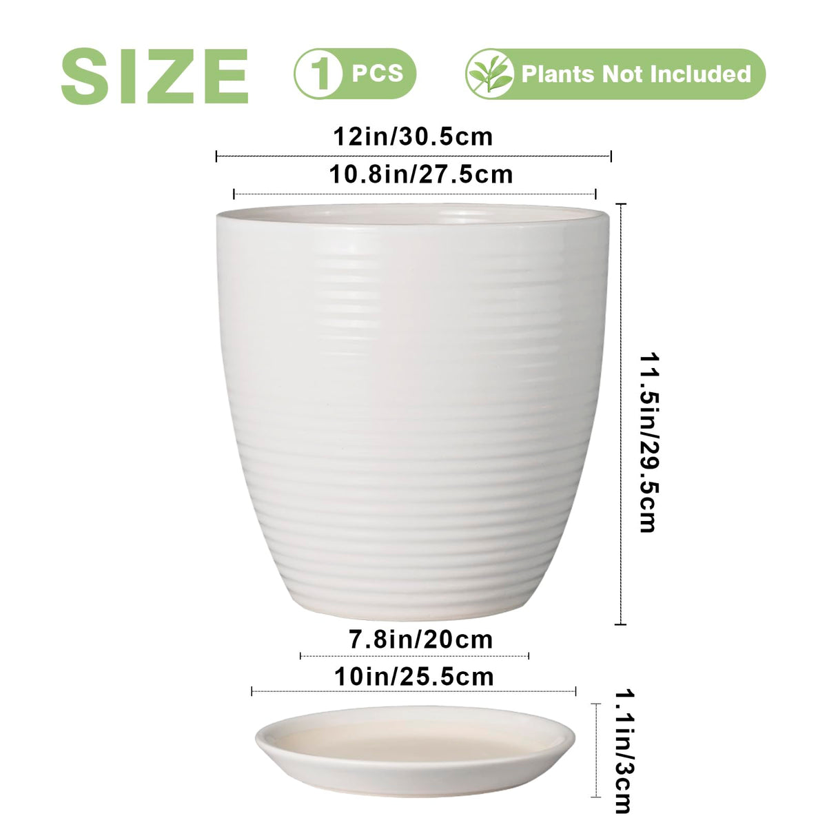 EPFamily white glazed fluted coil design adds modern decor.