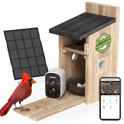 Epfweits Bird House with Camera front view shows weatherproof housing and HD streaming